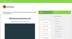 Desktop Screenshot of myfreecoursesonline.com
